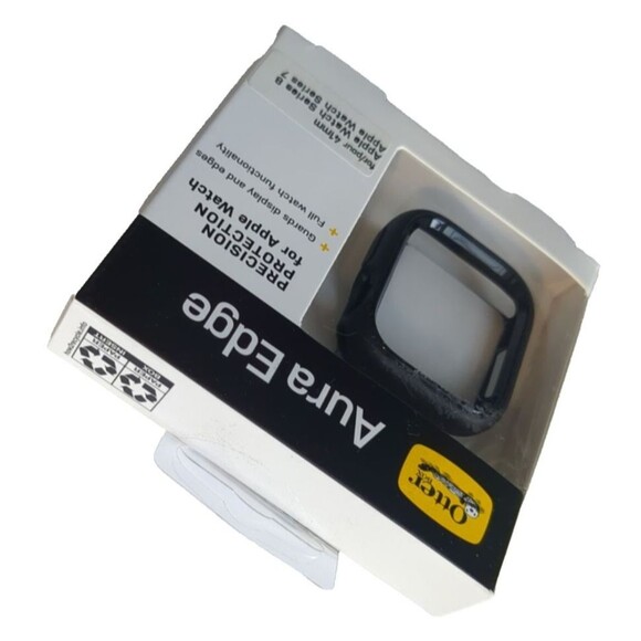 NEW Otterbox Aura Edge Apple Watch Protector 41mm Series 7 Series 8 Black - Picture 4 of 5
